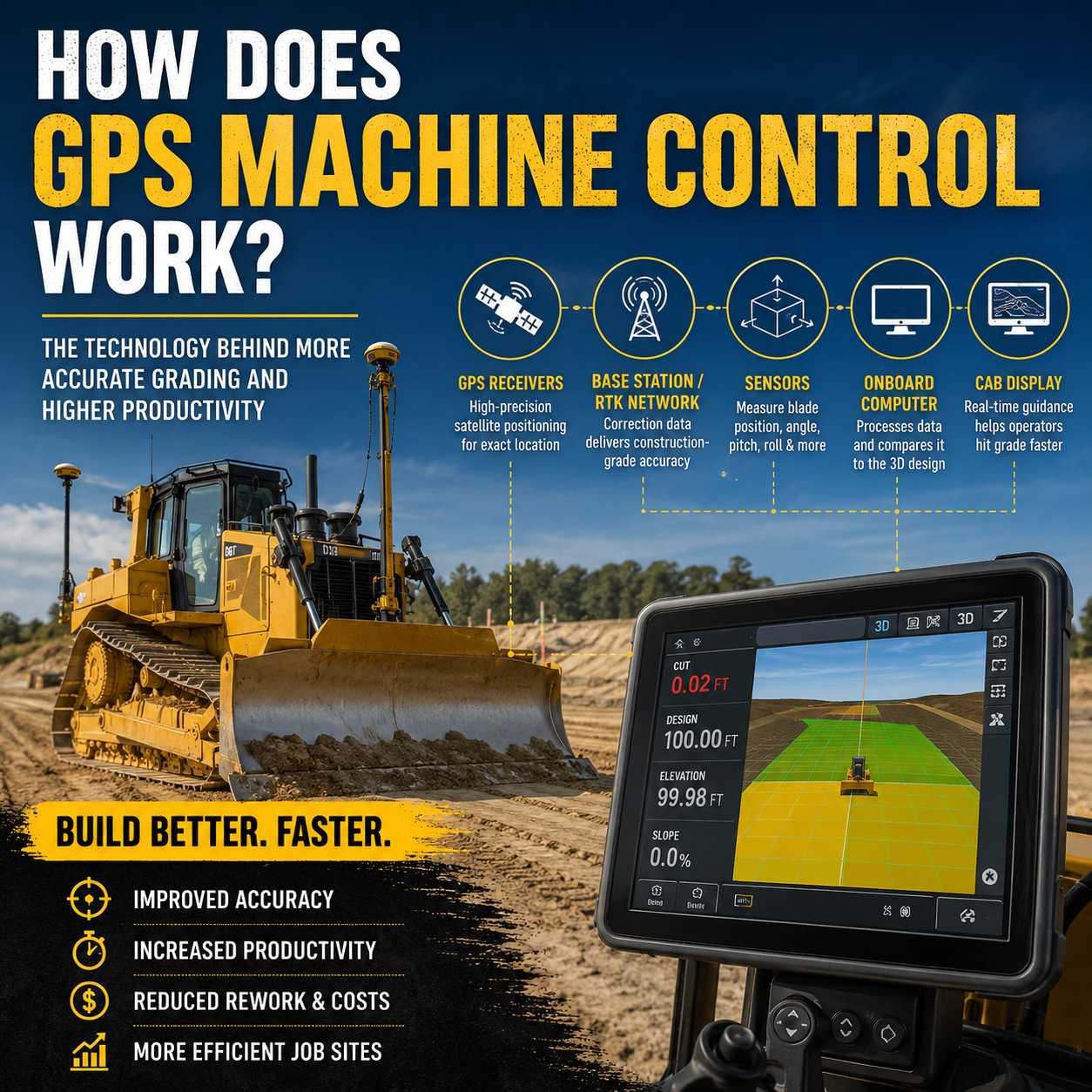How Does GPS Machine Control Work? at HeavyEquipment.com