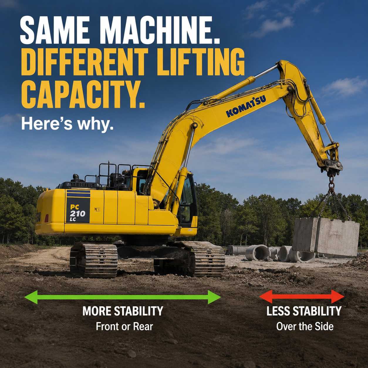 Why Can an Excavator Lift More Over One Part of Its Tracks Than Another?