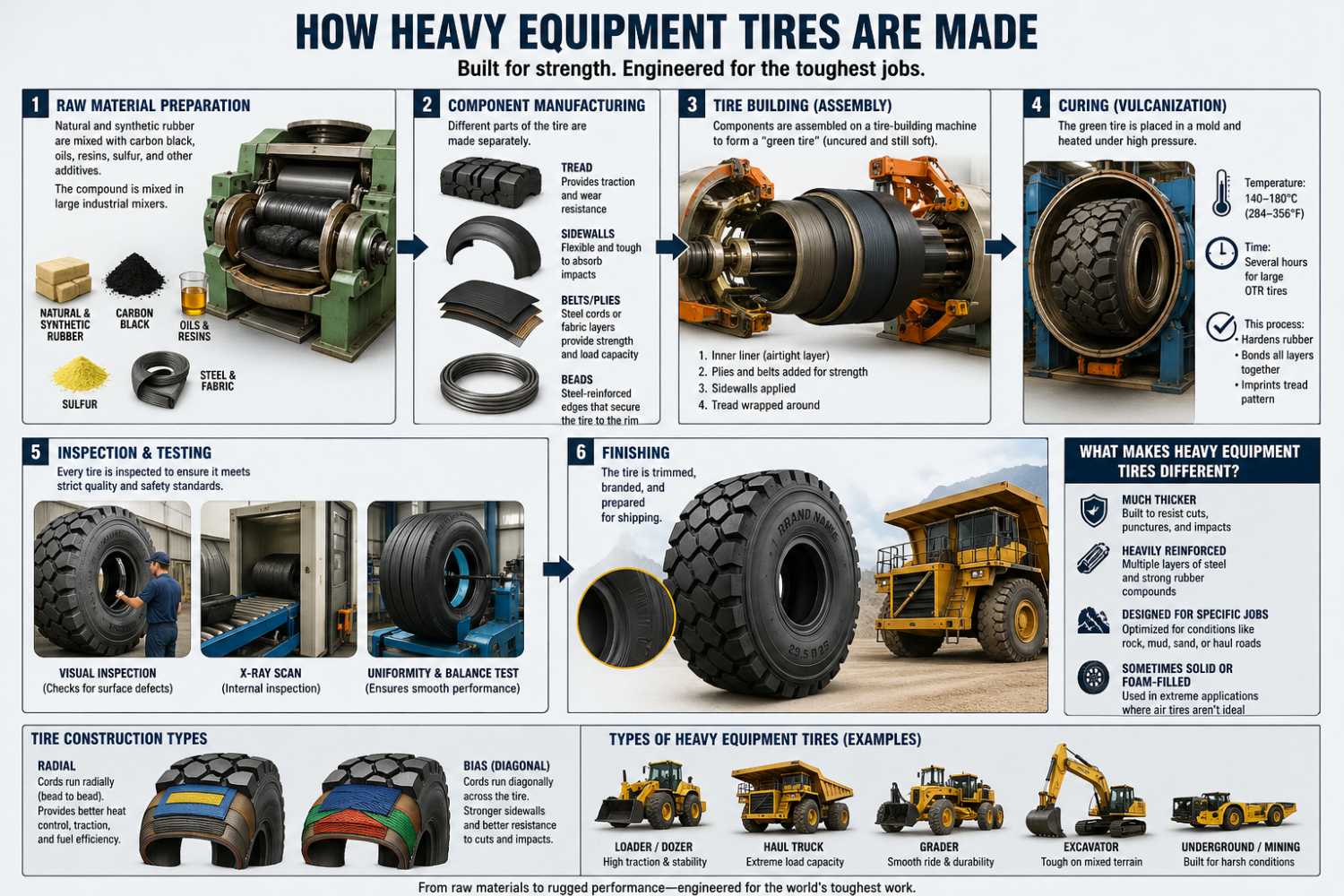 How Are Heavy Equipment Tires Made? at HeavyEquipment.com