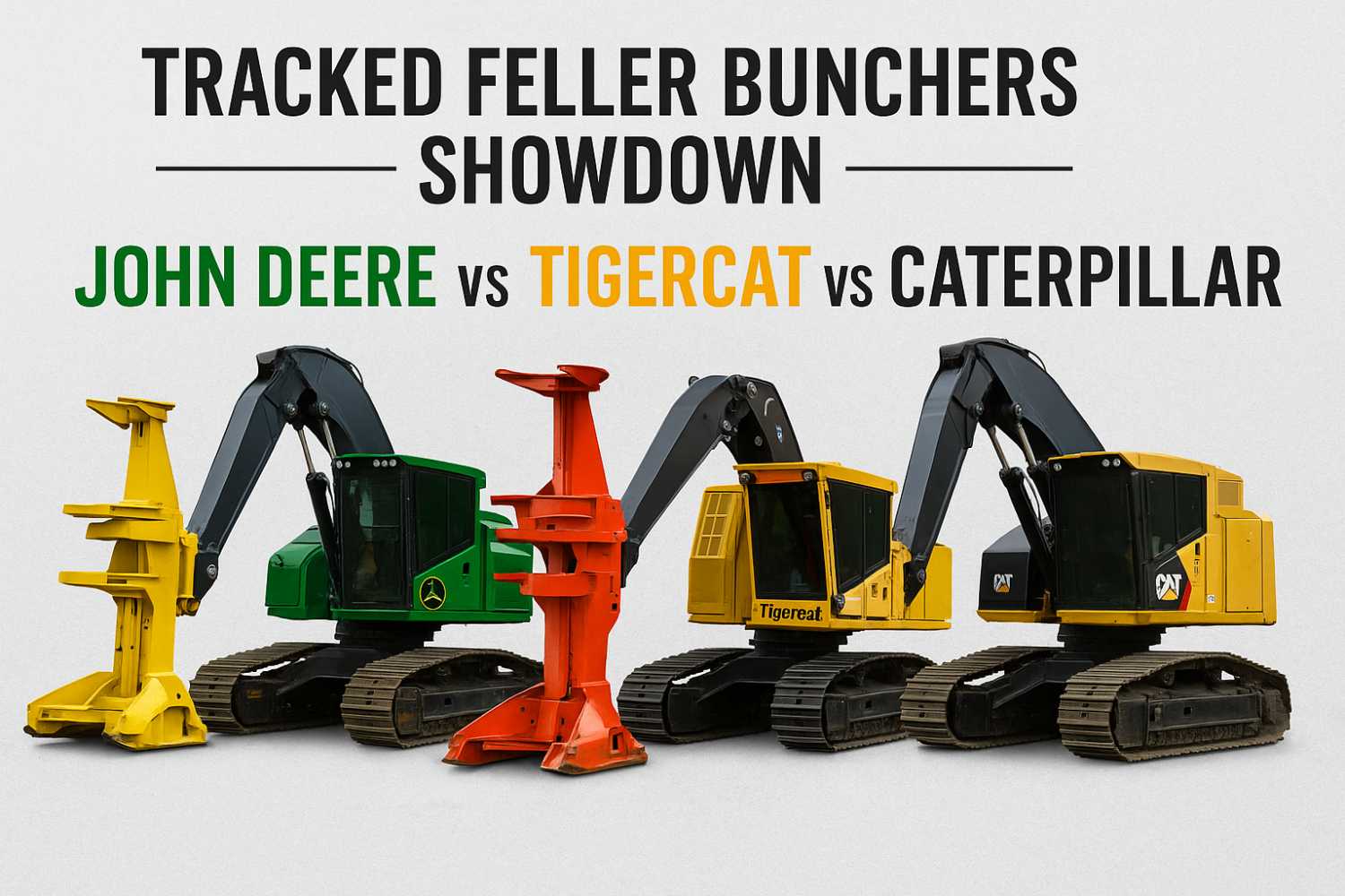 Tracked Feller Bunchers Showdown: John Deere vs. Tigercat vs. Caterpillar at HeavyEquipment.com