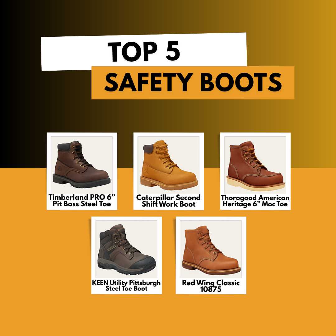 What Are the Top 5 Best Safety Boots? at HeavyEquipment.com
