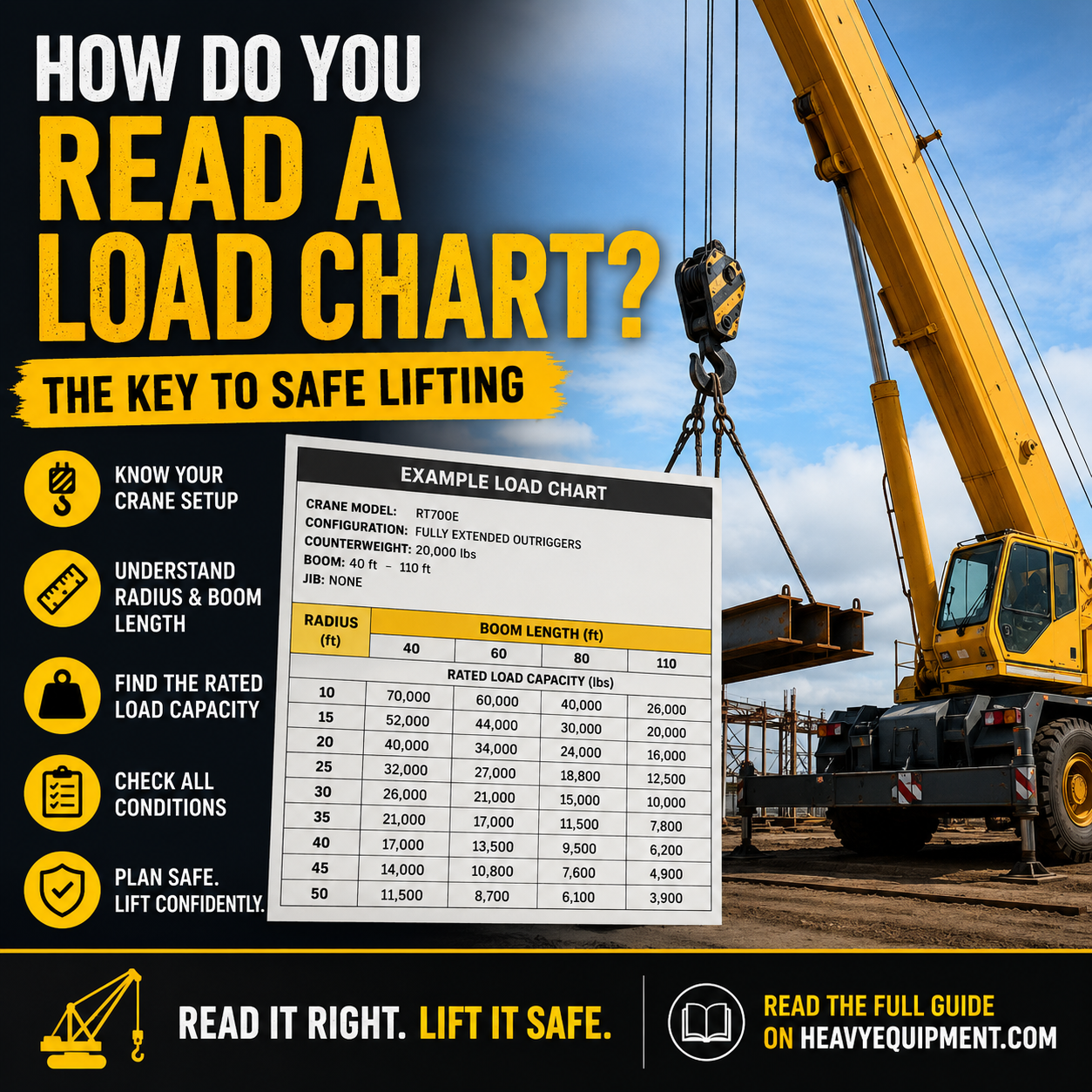 How Do You Read a Load Chart? A Guide for Safe Crane Operations at HeavyEquipment.com