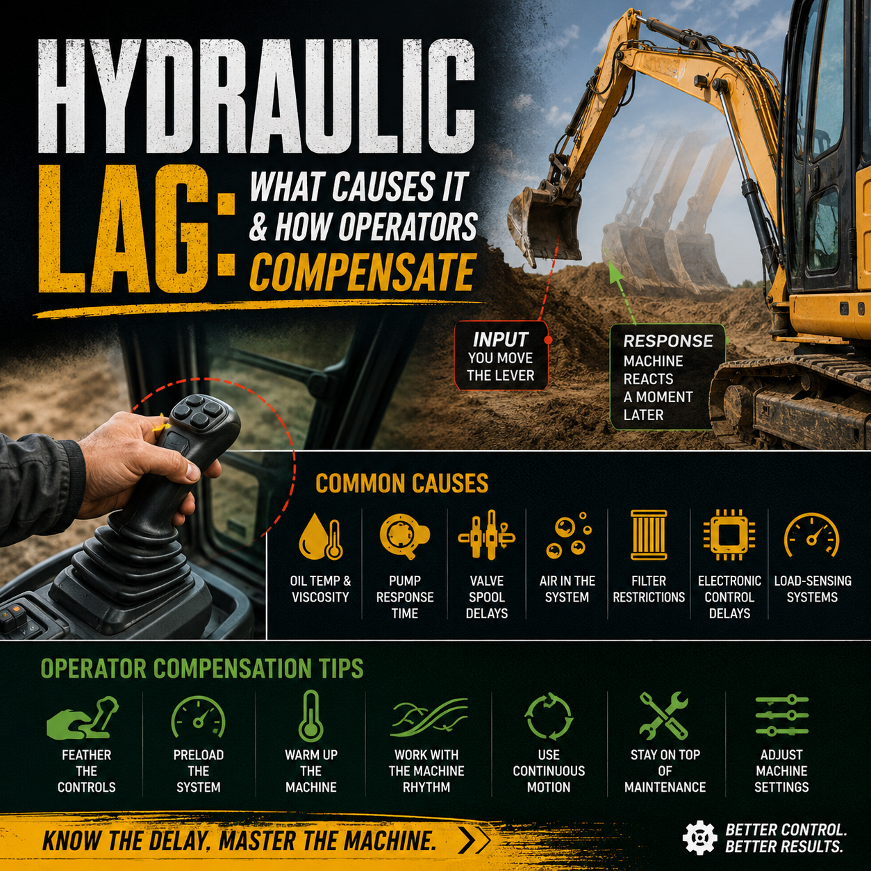 Hydraulic Lag: What Causes It and How Operators Compensate at HeavyEquipment.com