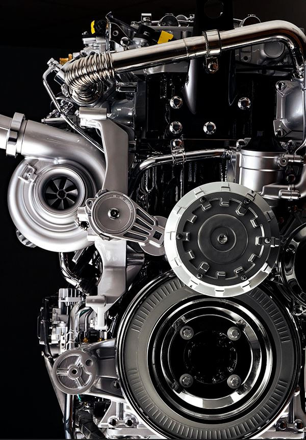 The Powertrain of an International S13 semi-truck.