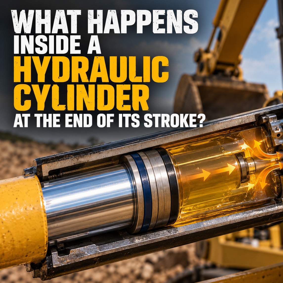 What Happens Inside a Hydraulic Cylinder at the End of Its Stroke? at HeavyEquipment.com