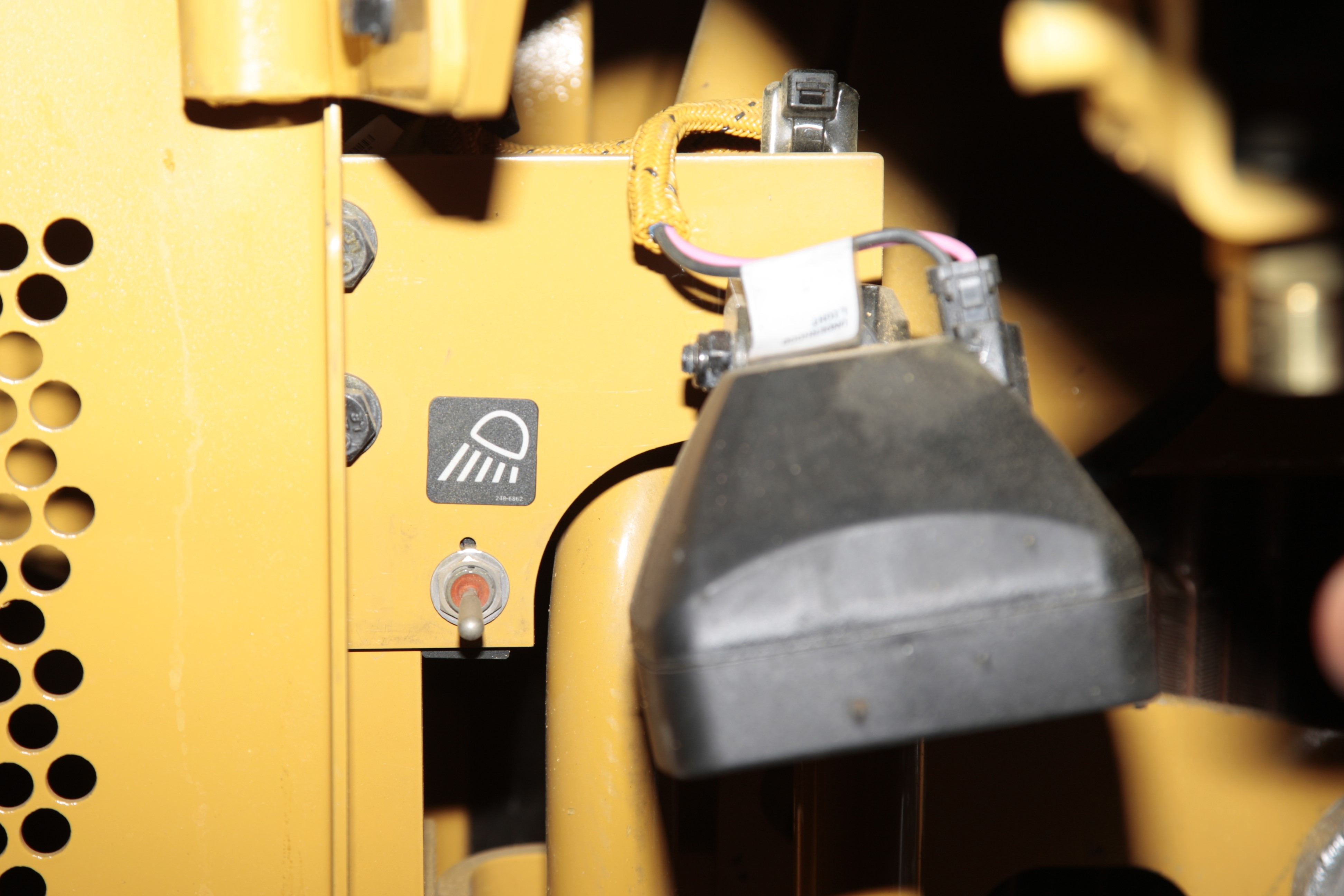 Close up of switches and panel.