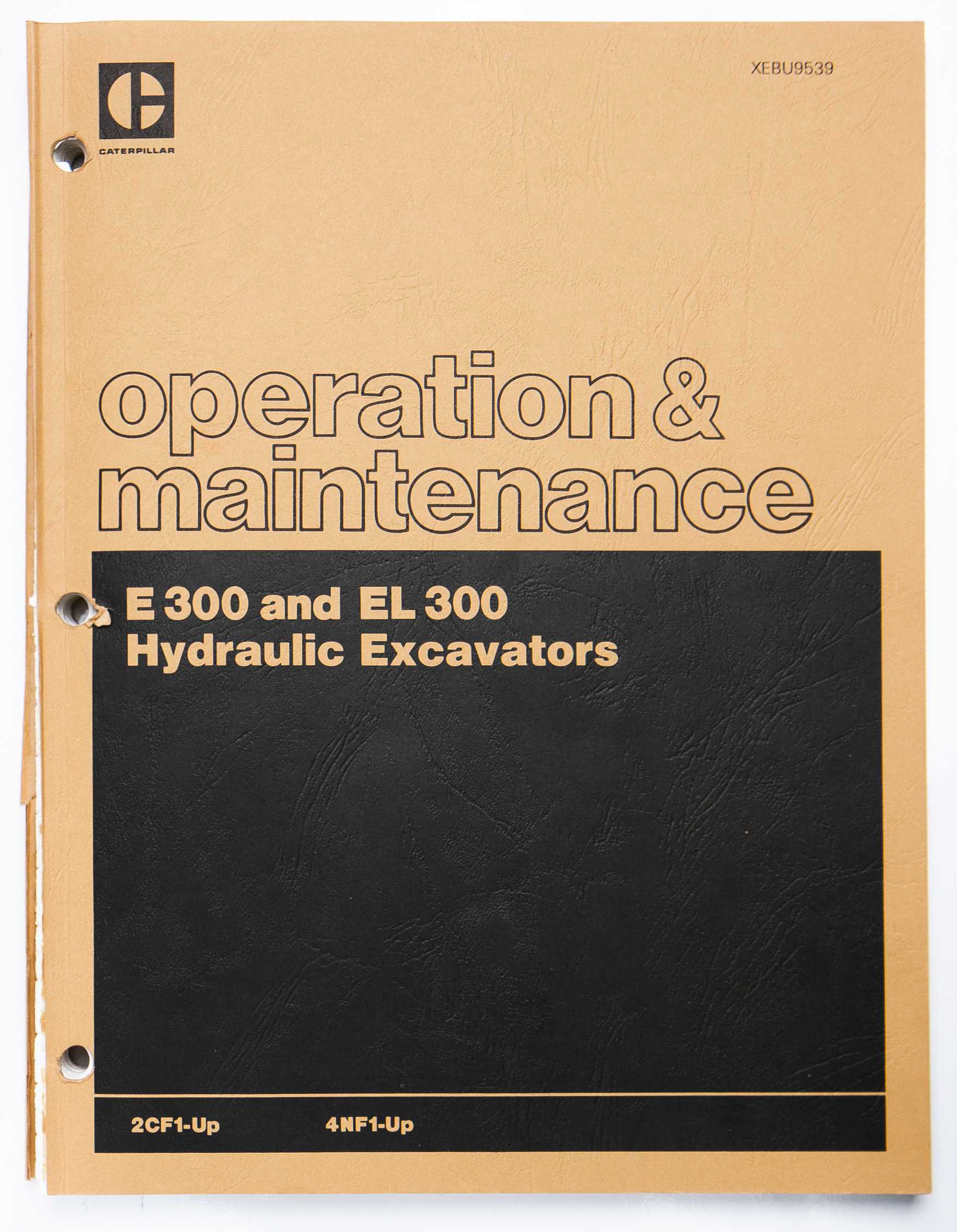 Caterpillar E300 & EL300 Hydraulic Excavators Operation & Maintenance Manual XEBU9539 April 1989 For Sale