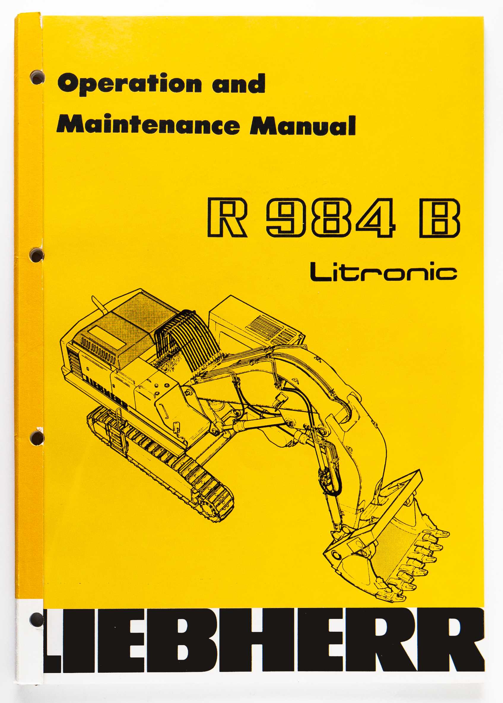 Liebherr R984 B Litronic Excavator Operation & Maintenance Manual 8503555C June 1998 For Sale