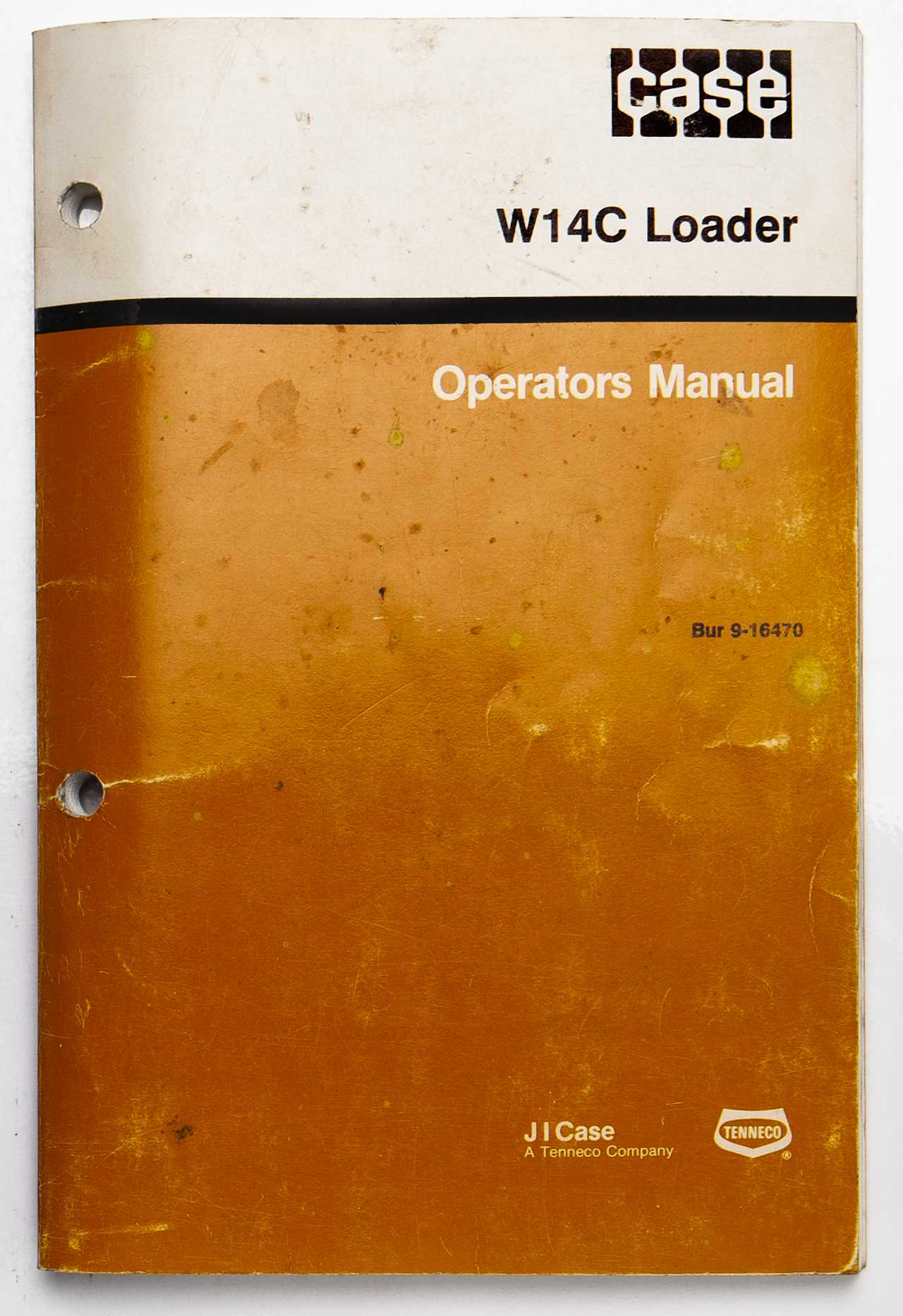 Case W14C Loader Operators Manual Bur 9-16470 January 1990 For Sale