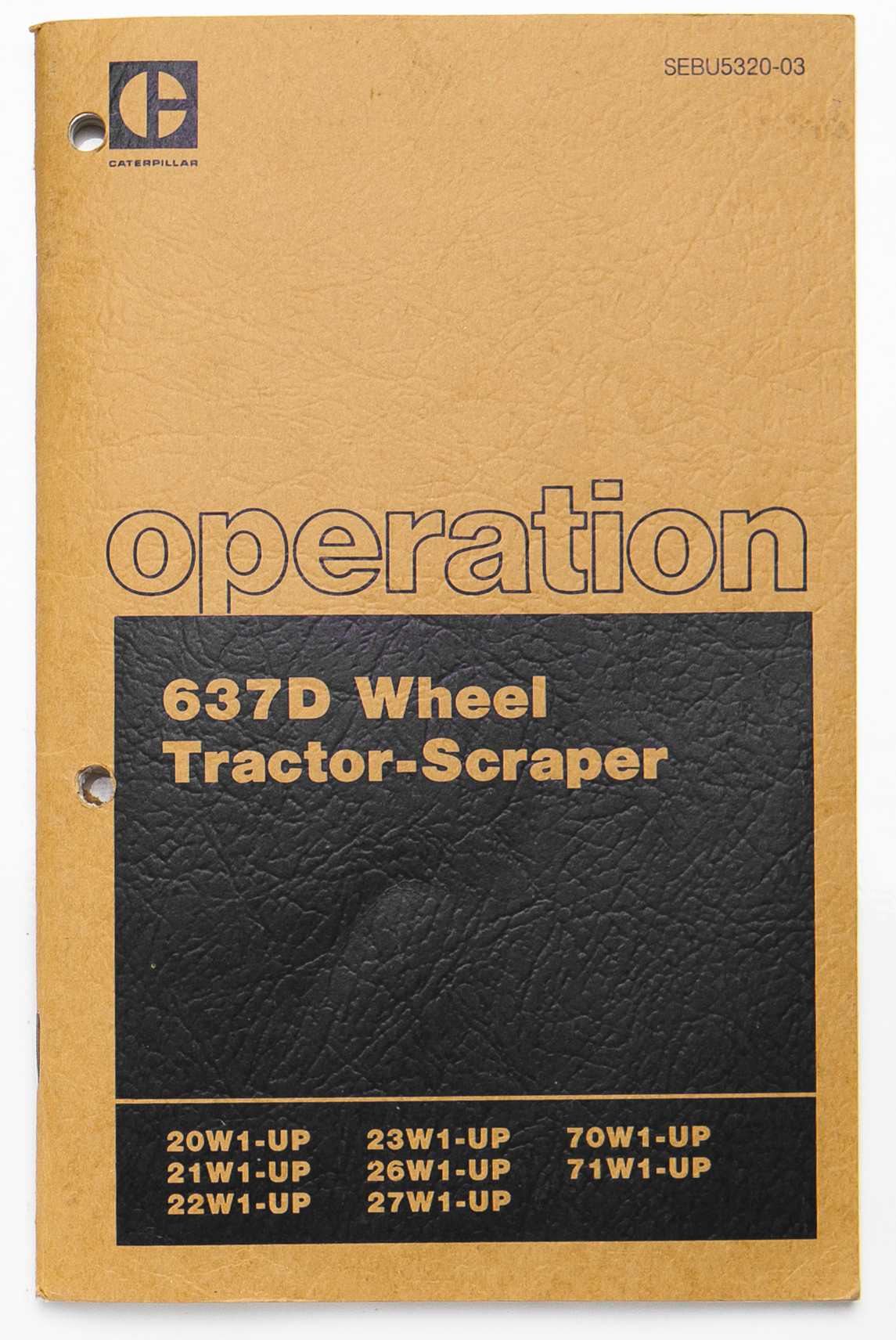 Caterpillar 637D Wheel Tractor-Scraper Operation Manual SEBU5320-03 September 1983 For Sale