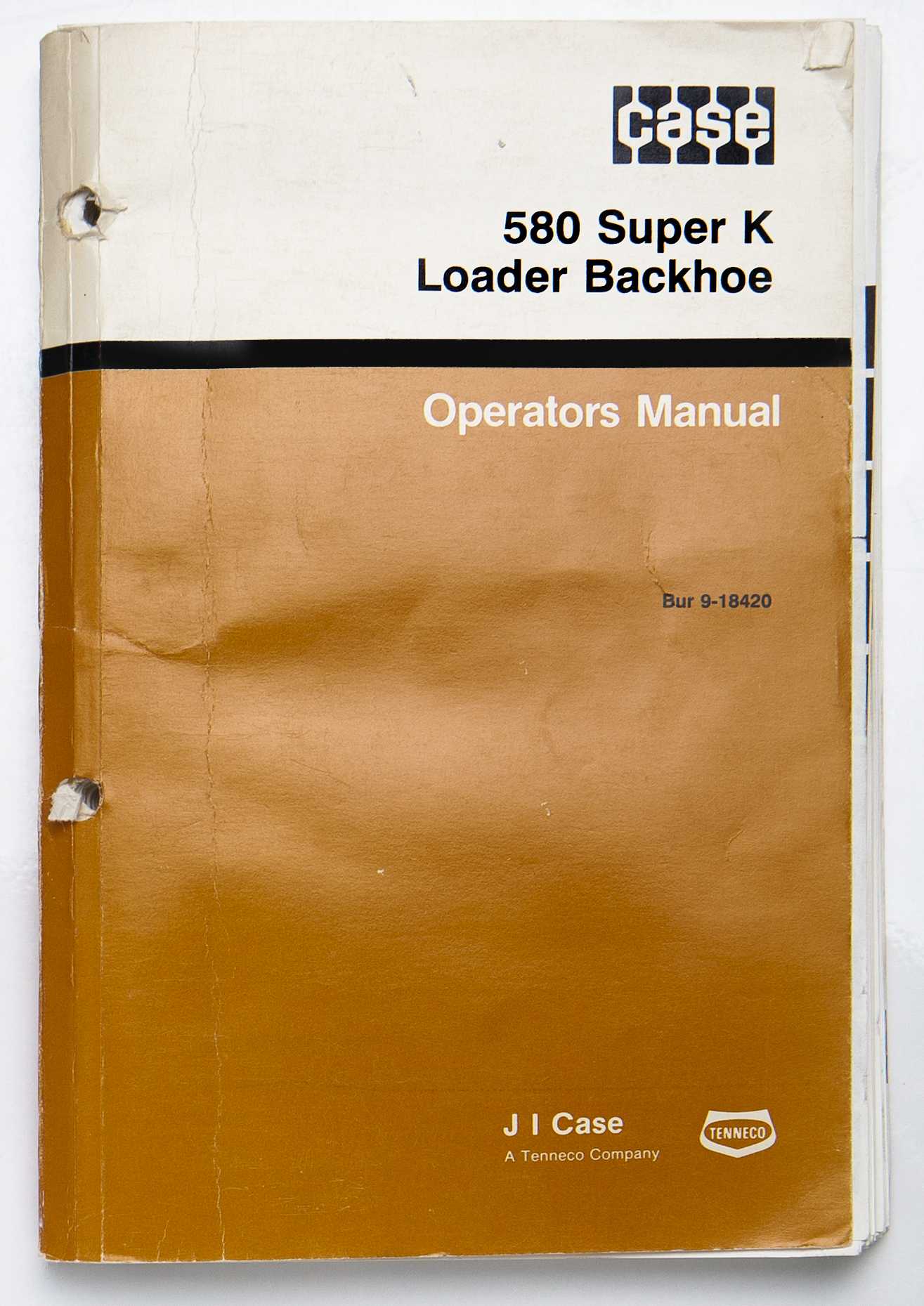 Case 580 Super K Loader Backhoe Operators Manual Bur 9-18420 February 1991 For Sale