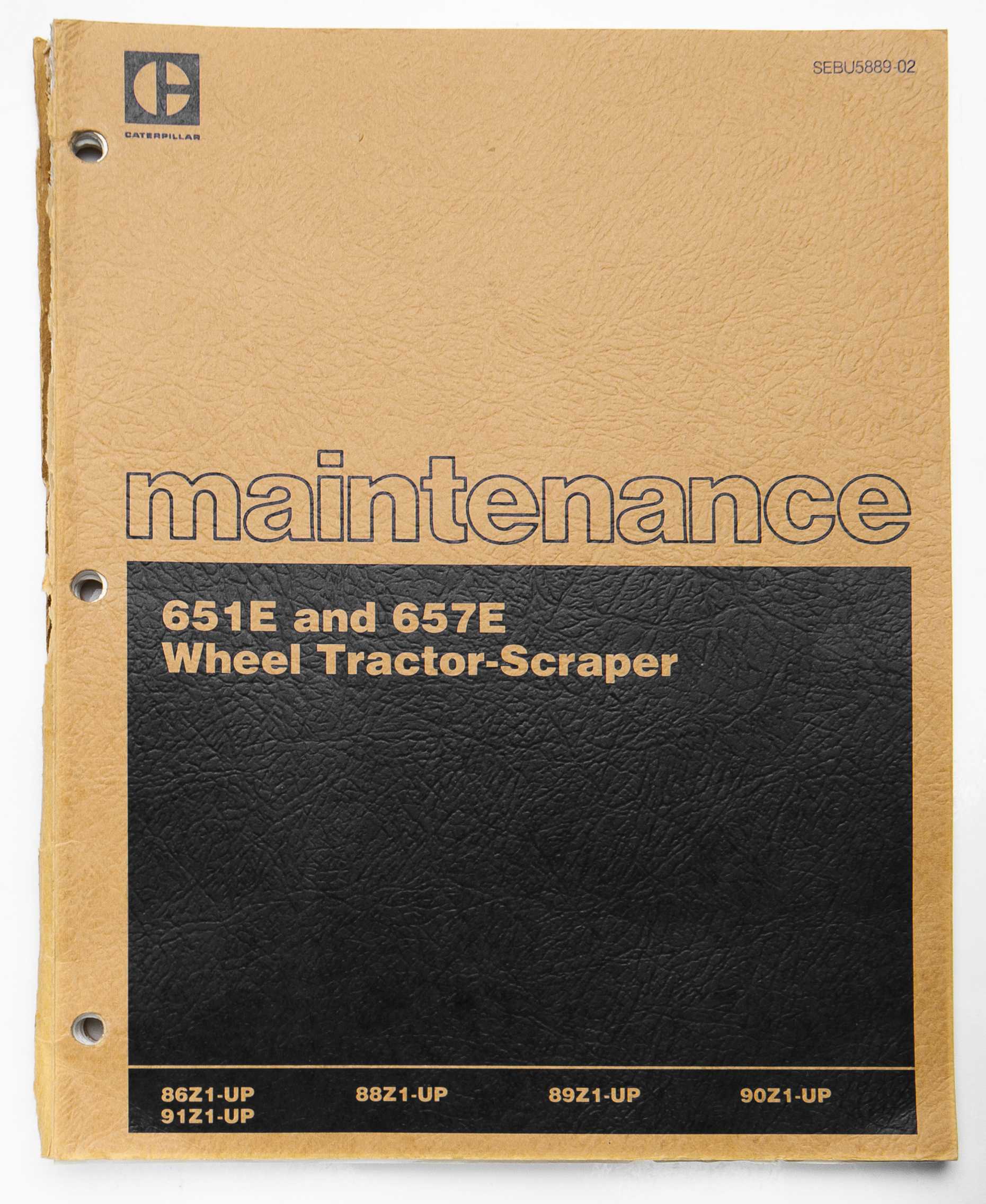 Caterpillar 651E & 657E Wheel Tractor-Scraper Maintenance Manual SEBU5889-02 For Sale