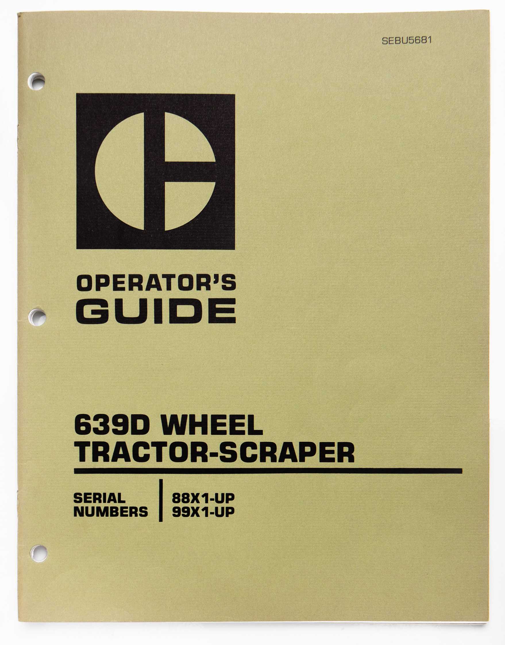 Vintage Caterpillar 639D Wheel Tractor-Scraper Operator's Guide SEBU5681 December 1979 For Sale