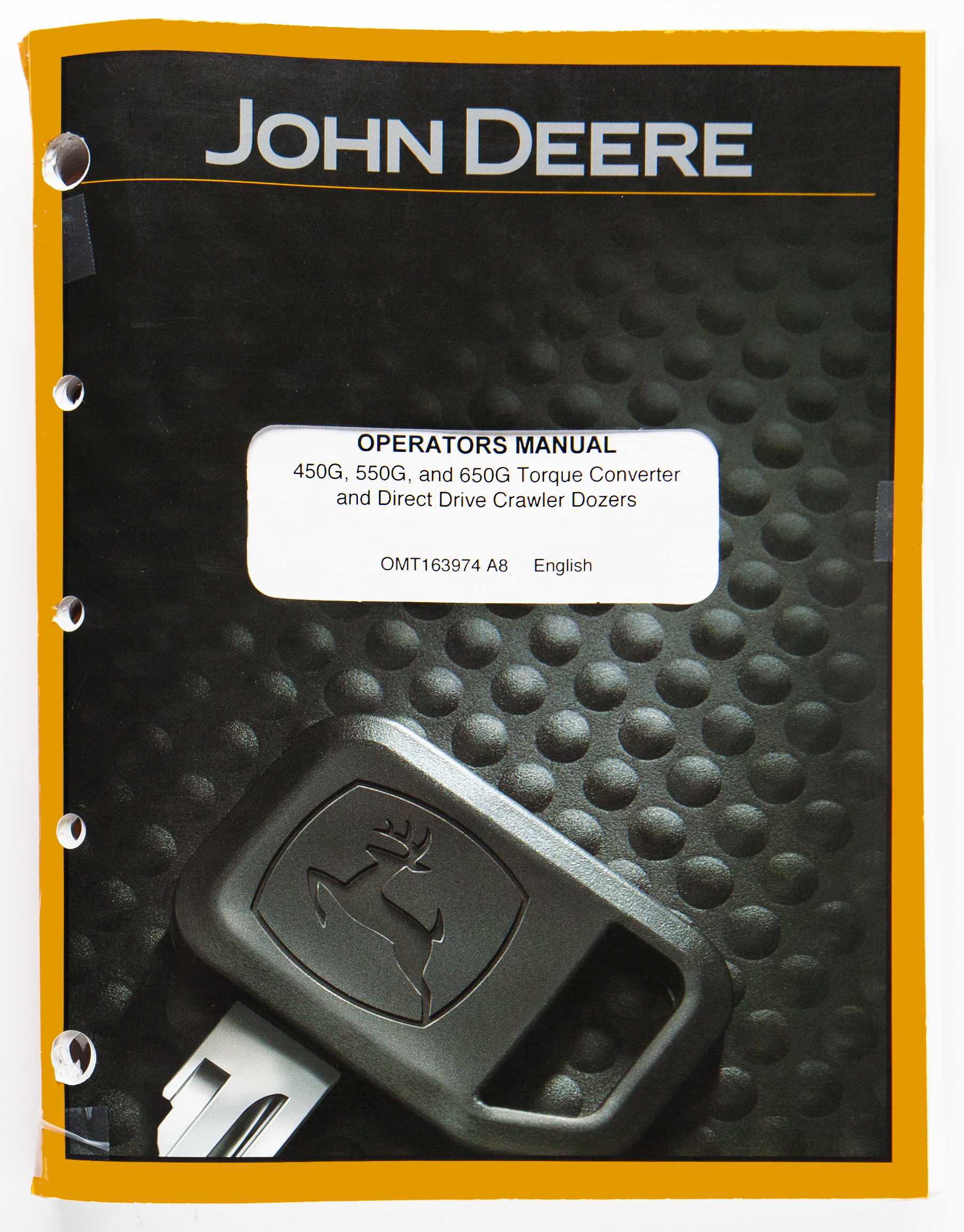 John Deere 450G, 550G & 650G Torque Converter & Direct Drive Crawler Dozers Operators Manual OMT163974 A8 December 1997 For Sale