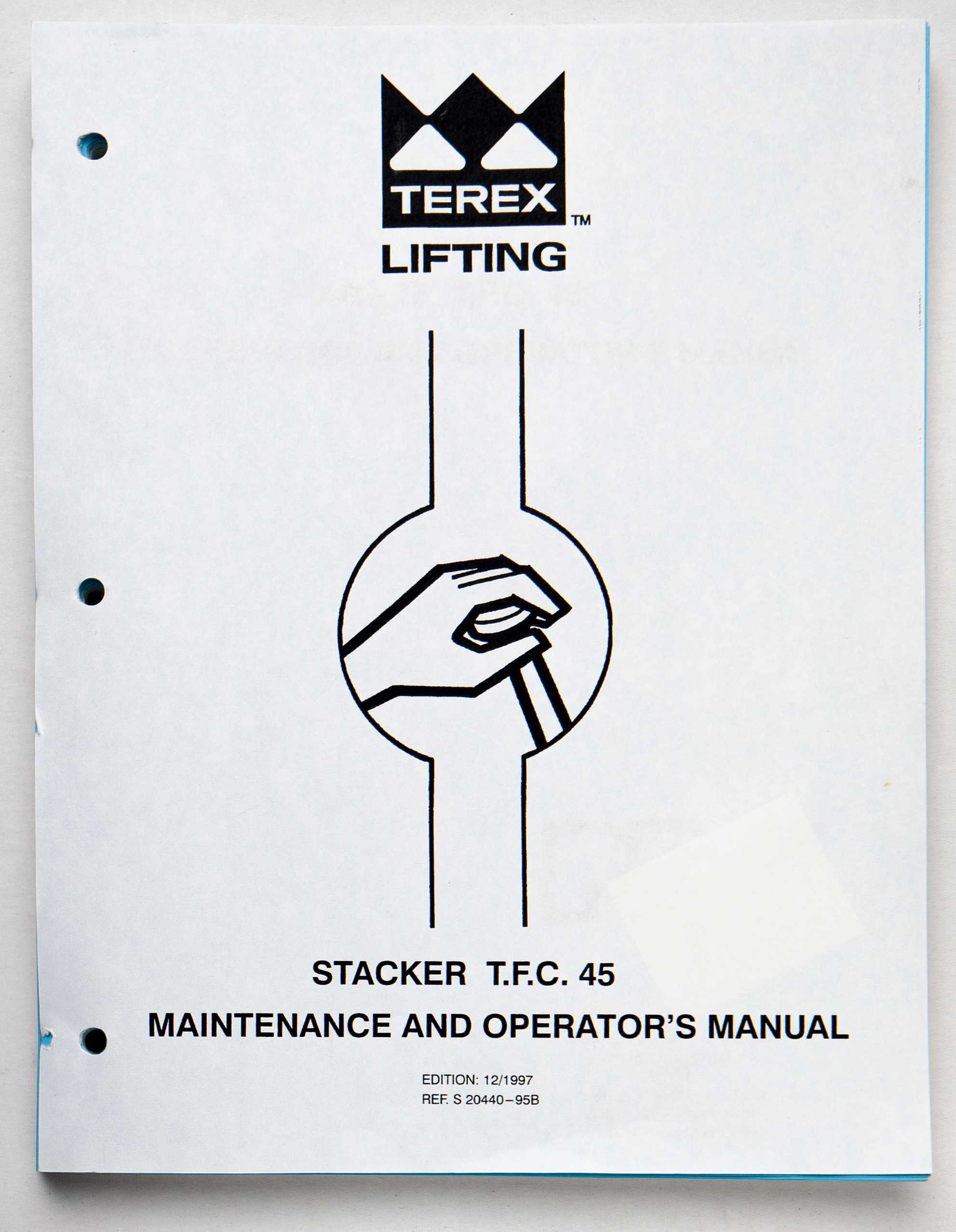 Terex Lifting Stacker T.F.C. Maintenance & Operator's Manual Edition 45 S 20440-95B December 1997 For Sale