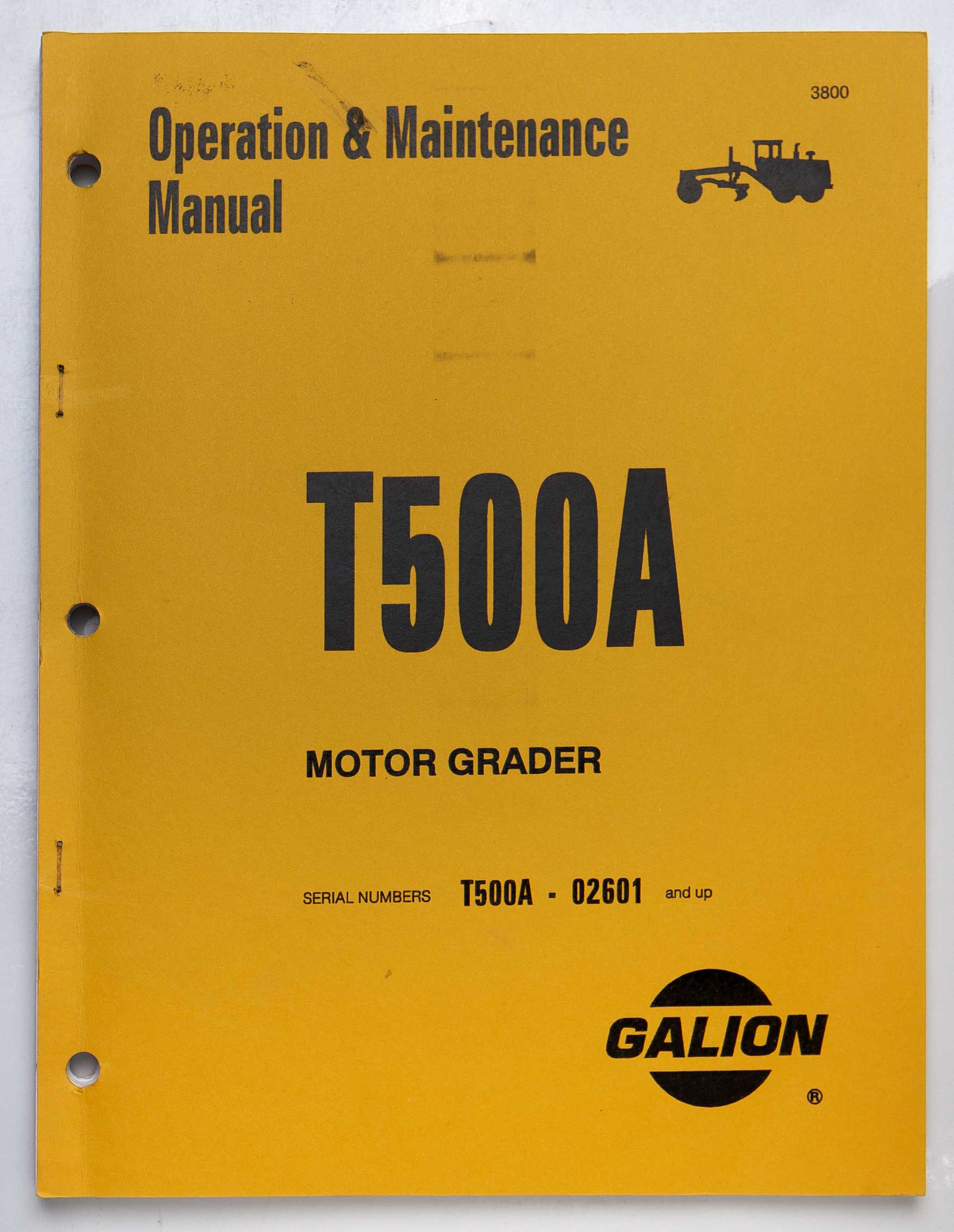 Galion T500A Motor Grader Operation & Maintenance Manual December 1999 For Sale