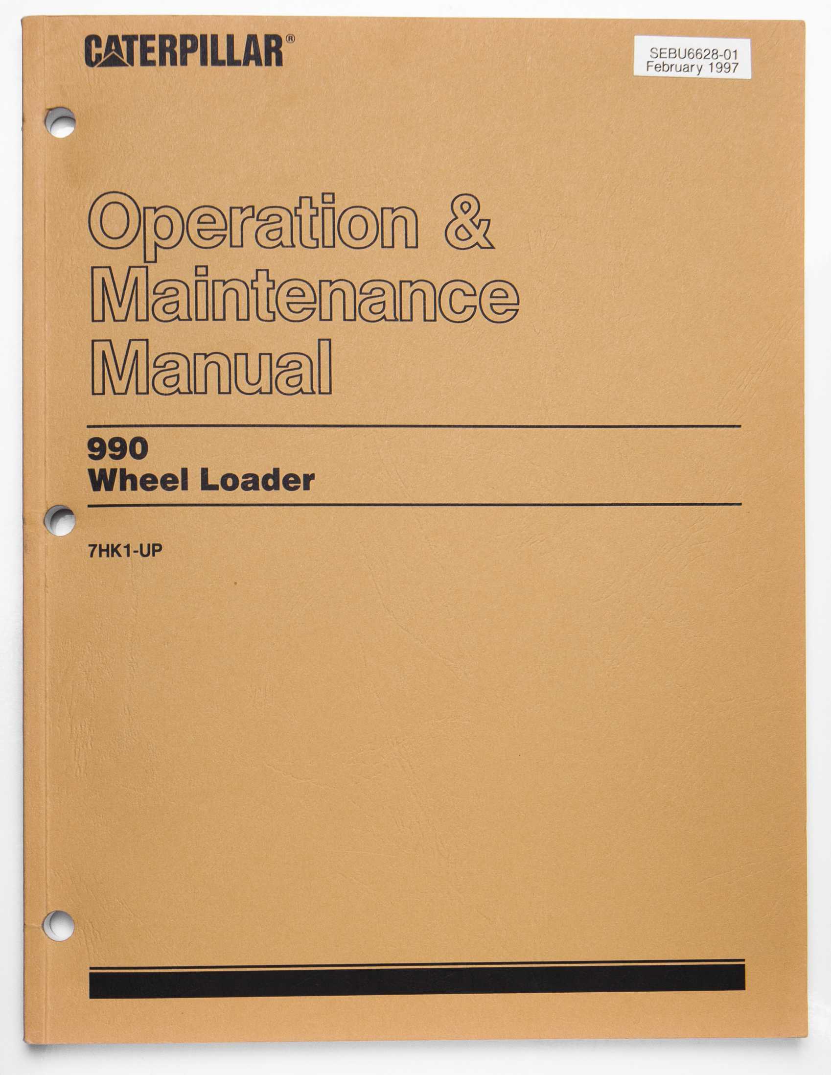 Caterpillar 990 Wheel Loader Operation & Maintenance Manual SEBU6628-01 February 1997 For Sale