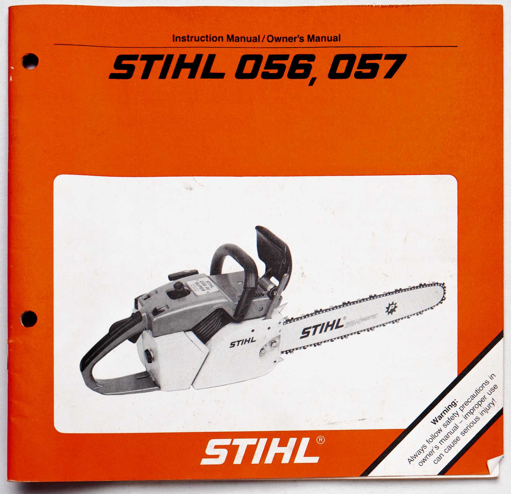 Stihl 056 & 057 Instruction Manual/Owner's Manual 0458 123 0121. M5. L4. T. For Sale