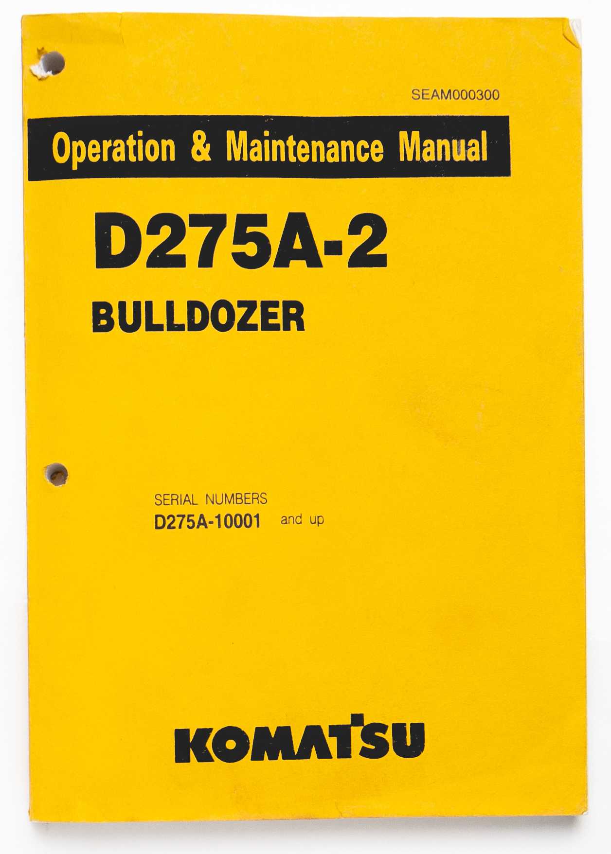 Komatsu D275A-2 Bulldozer Operation & Maintenance Manual SEAM000300 For Sale