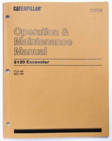 Caterpillar 5130 Excavator Operation & Maintenance Manual SEBU6551-02 January 1995