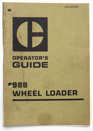 Vintage Caterpillar 988 Wheel Loader Operator's Guide GEG05009 September 1973