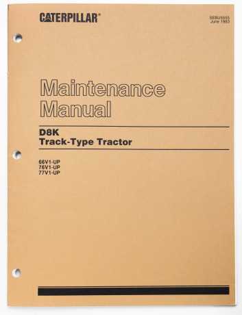 Caterpillar D8K Track-Type Tractor Maintenance Manual SEBU5555 June 1983