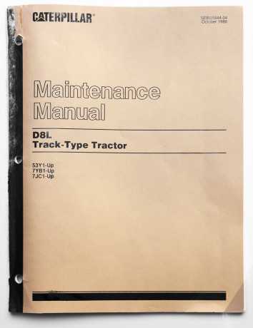 Caterpillar D8L Track-Type Tractor Maintenance Manual SEBU5844-04 October 1986