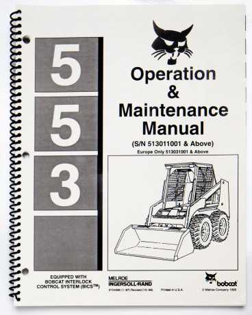 Bobcat 553 Operation & Maintenance Manual 6724696 October 1998