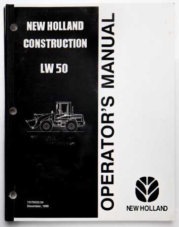 New Holland Construction LW50 Operator's Manual 73179333.04 December 1999