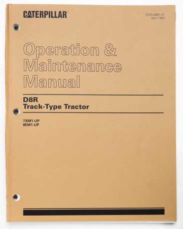 Caterpillar D8R Track-Type Tractor Operation & Maintenance Manual SEBU6891-01 April 1997