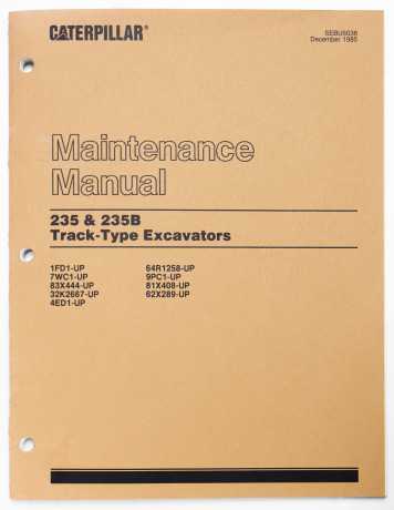 Caterpillar 235 & 235B Track-Type Excavators Maintenance Manual SEBU6036 December 1985