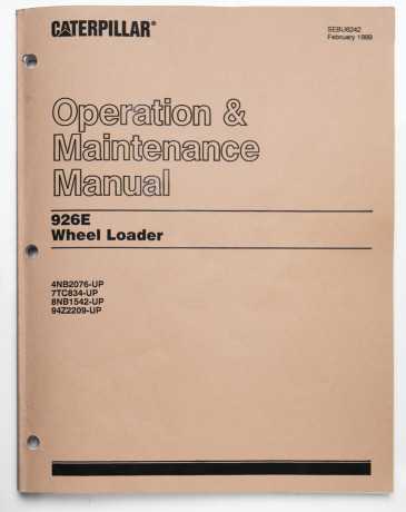 caterpillar-926e-wheel-loader-operation-maintenance-manual-sebu6242-february-1989-big-0