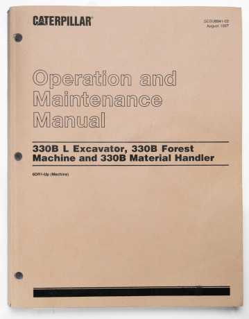 Caterpillar 330B L Excavator, 330B Forest Machine & 330B Material Handler Operation & Maintenance Manual  SEBU6941-02 August 1997