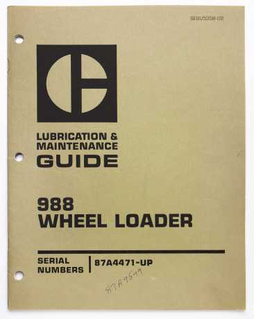vintage-caterpillar-988-wheel-loader-lubrication-maintenance-guide-sebu5358-02-february-1979-big-0