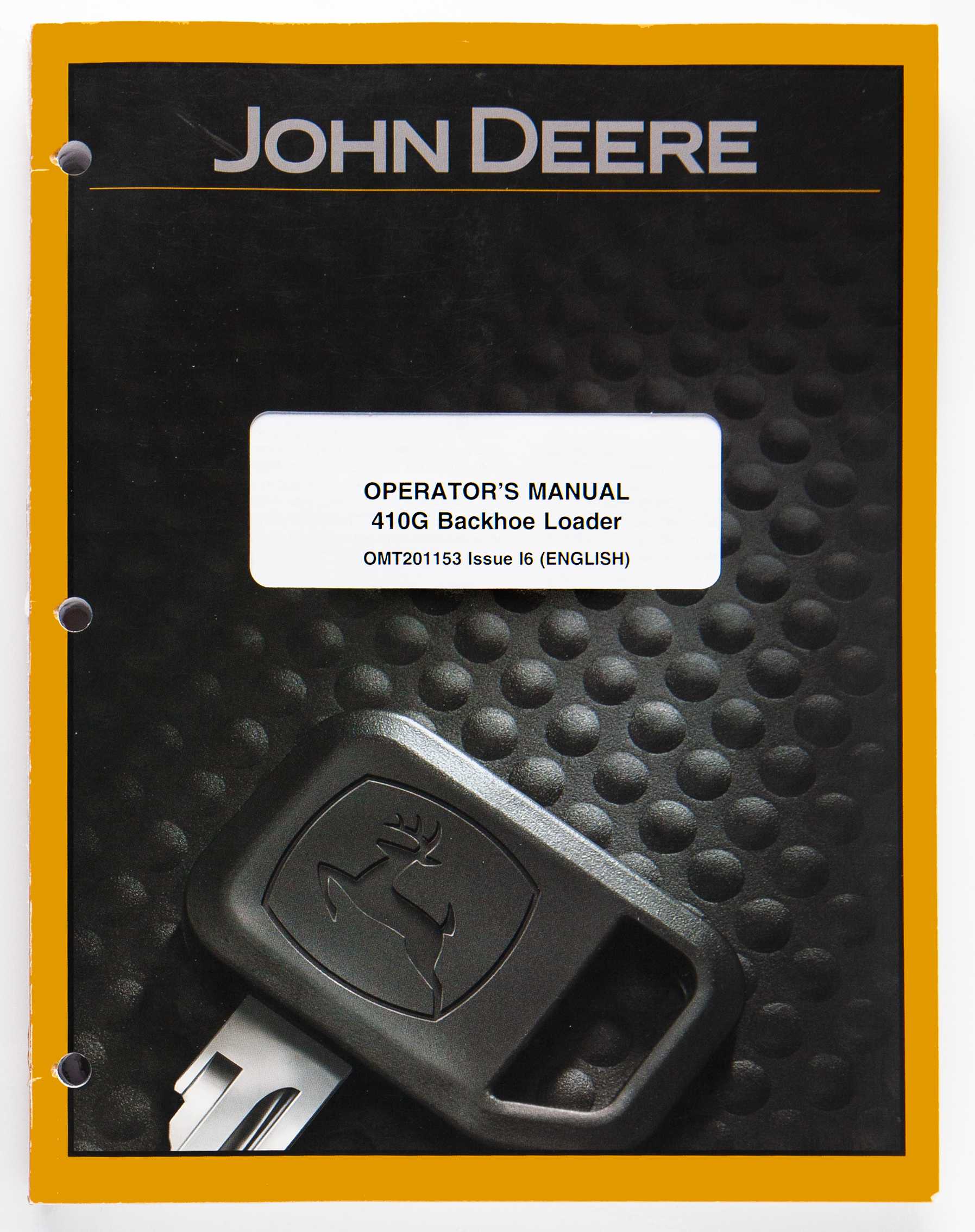 John Deere 410G Backhoe Loader Operator's Manual OMT201153 Issue I6 March 2008 For Sale